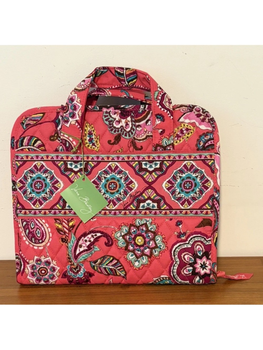 Vera Bradley Call Me Coral Hanging Travel Jewelry Makeup Cosmetic Organizer NWT